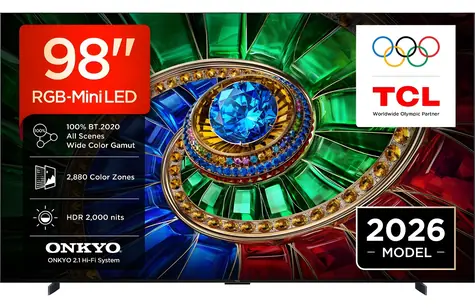 98" TCL 98RM7L titanová / Televize / 4K UHD / RGB-Mini LED / 144Hz / Google TV / Dolby Vision