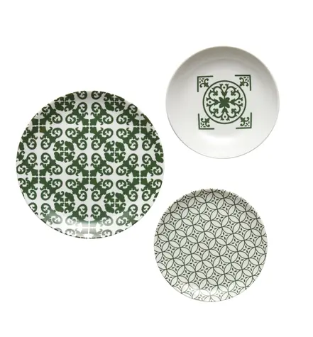 Guzzini LE MAIOLICHE zelená / Jídelní souprava / porcelán / 18 ks / pro 6 osob