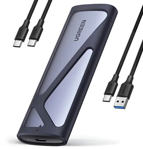 Ugreen CM400 šedá / Externí box pro SSD M.2 / NVMe + SATA / USB-C 3.2 Gen 2 / 10 Gbit/s / 4 disky