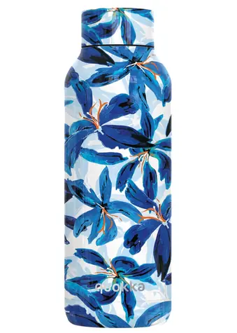 Quokka Solid blue hibiscus / Nerezová termoláhev / 510 ml / dvouplášťová