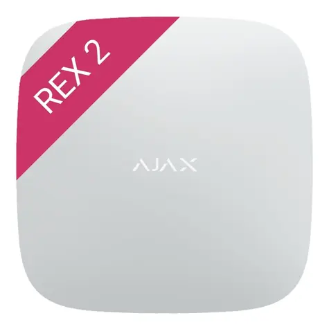 Ajax ReX 2 bílá / Rozšiřovač dosahu / 868 MHz / dosah 1700 m / pro systém Ajax