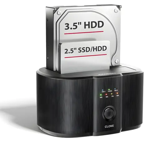 AXAGON ADSA-SC CLONE MASTER / Dokovací stanice / 2x SATA 6G 2.5"/3.5" SSD/HDD / USB-C 5Gbps / funkce klonování