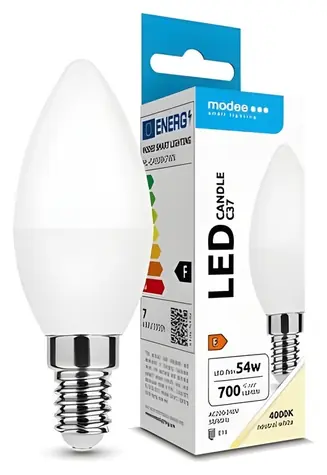 Modee E14 7W svíčka studená 4000K / Žárovka / 700 lm / náhrada za 54W / 25000h