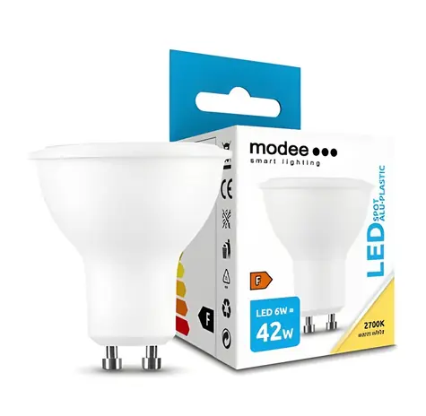 Modee LED žárovka Spot GU10 6W / Žárovka / náhrada za 42W / teplá bílá 2700K / 550 lm