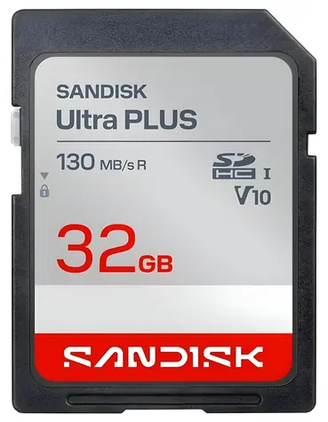 SanDisk Ultra PLUS SDHC 32GB / Paměťová karta / UHS-I / Class 10 / U1 / 130 MB/s