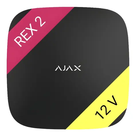 AJAX ReX 2 černá / Opakovač signálu / 12V / záložní akumulátor