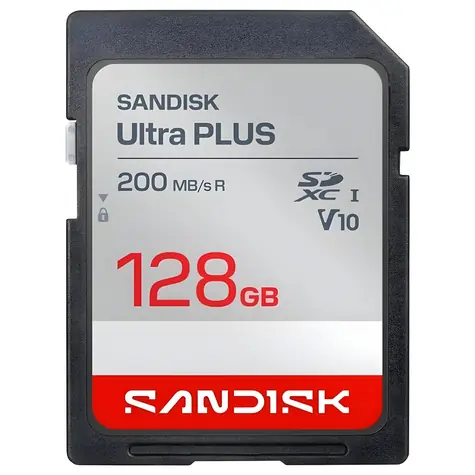 SanDisk Ultra Plus SDXC 128GB / Paměťová karta / UHS-I U1 / Class 10 / 200MB/s