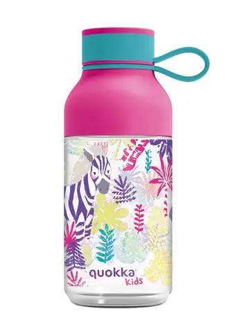 Quokka Ice Kids zebra 430 ml / Dětská láhev / poutko / tritan / bez BPA