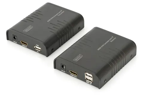 Digitus HDMI KVM IP Extender Set černá / KVM extender / Cat5e / 120 m / Full HD 60Hz