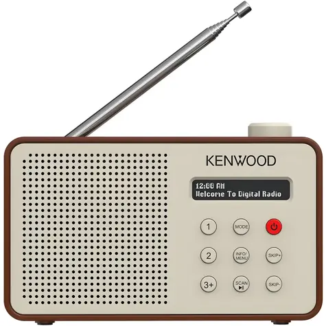 Kenwood CR-M25DAB-T Moka / DAB+ rádio / ASA bezpečnostní výstraha / Bluetooth 5.3 / USB-C / výdrž baterie 7 h