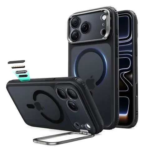 ESR Classic Hybrid Kickstand MagSafe černá / Kryt / Apple iPhone 18 Pro Max, 17 Pro Max / MagSafe