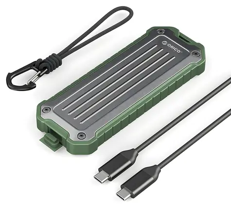 Orico OTPX-G2 šedozelená / Externí box pro M.2 NVMe/SATA SSD / USB-C 3.2 / odolné provedení