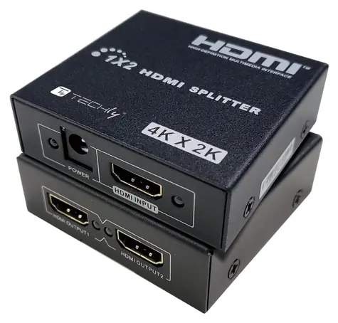 Techly IDATA HDMI-4K230 černá / HDMI splitter / 1x2 / 4K 30Hz / napájený
