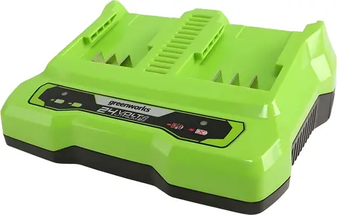 Greenworks nabíječka akumulátoru, 2 porty / Nabíječka / 24 V / 2 A
