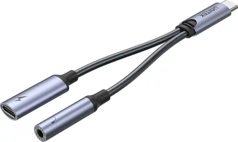 Unitek M206A / Redukce USB-C na jack 3,5mm + USB-C / PD 60W