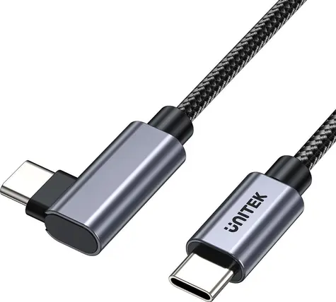 Unitek Kabel USB-C 90° / Kabel / USB-C (M) - USB-C (M) / 2 m / PD 100W