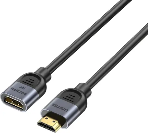 Unitek Prodlužovací kabel HDMI 2.1 / Prodlužovací kabel / HDMI(M) - HDMI(F) / 8K / 0,5 m