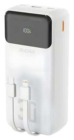 Dudao K15MAX bílá / Powerbanka / 30 000 mAh / PD 22,5W