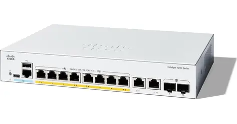 Cisco Catalyst C1200-8FP-2G / Switch / 8x GbE RJ-45 / 2x GbE/SFP combo / 8x PoE+ 120W / fanless