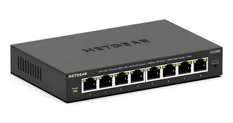 Netgear GS308E černá / Switch / Managed L2/L3 / 8x 10/100/1000 Mbit / VLAN