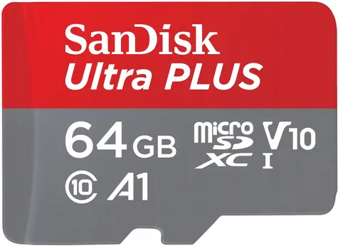 SanDisk Ultra Plus microSDXC 64GB / Paměťová karta / Class 10 / UHS-I / U1 / A1 / V10