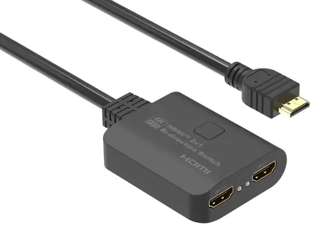 PremiumCord HDMI switch obousměrný černá / HDMI přepínač / 2:1 a 1:2 / 4K 60Hz / HDCP 2.2 / 4:4:4