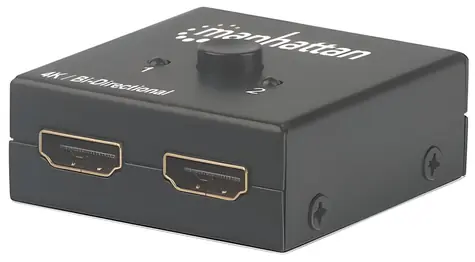 Manhattan 207850 černá / HDMI přepínač / 2 porty / 4K 30Hz / Oboustranný / 7.1 audio