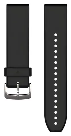 Garmin řemínek QuickFit 22 černý, stříbrná spona / Řemínek / 22 mm / silikonový