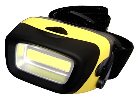 Konnoc S-2210 žlutá / Čelovka / 3W COB / 80-90lm / 3x AAA