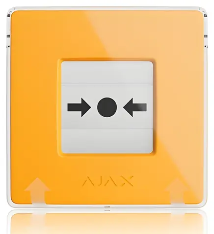 AJAX ManualCallPoint žlutá / Bezdrátové požární tlačítko / dosah 1700 m / výdrž baterie 7 let