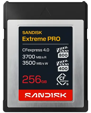 SanDisk Extreme PRO CFexpress 4.0 256GB / Paměťová karta / Type B / čtení: až 3700 MB/s / zápis: až 3500 MB/s