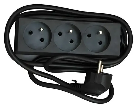 Konnoc DX-3F černá / Prodlužovací kabel / Trojzásuvka / 1,5 m