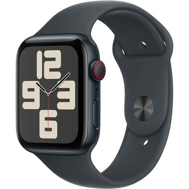 Apple Watch SE (2024) GPS + Cellular 44mm Temně inkoustové hliníkové tělo - Temně inkoustový sportovní řemínek S/M