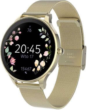 Forever Velora SB-306 zlaté / Chytré hodinky / 1.19" / AMOLED / 390×390 px / Bluetooth 5.2 / Android. iOS 