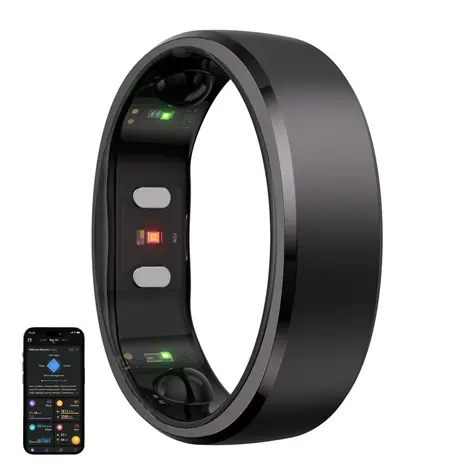 RingConn Gen 2 Smart Ring vel. 8 černá / chytrý prsten / titan / BT 5.0 / IP68