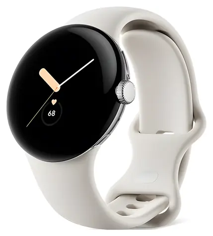 Rozbaleno - Google Pixel Watch LTE 41mm stříbrná, řemínek Chalk / Chytré hodinky / Sportovní řemínek / LTE / rozbaleno