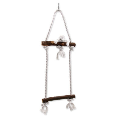 Bird Jewel Hračka - závěsná dřevo a provaz 50 cm
