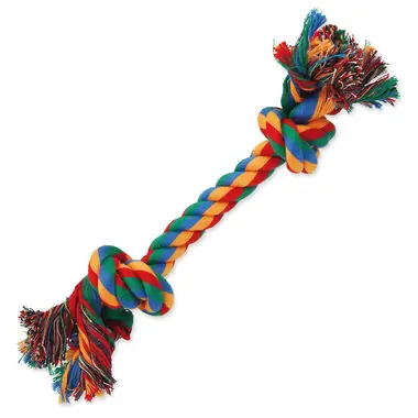 Dog Fantasy Hračka - uzel bavlněný barevný 2 knoty 25cm