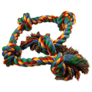 Dog Fantasy Hračka - uzel barevný 5 knotů 95cm