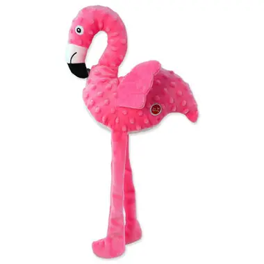 Dog Fantasy Hračka - Recycled Toy plameňák pískací se šustícími křídly 49cm