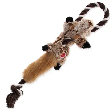 Dog Fantasy Hračka - Skinneeez čipmank s provazem 35cm