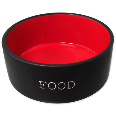 Dog Fantasy Miska keramická FOOD černo-červená 13x5.5cm 400ml