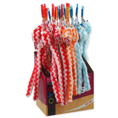 Magic Cat Hračka - šidítko myška bavlna s catnip 23cm+45cm 24ks