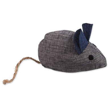 Magic Cat Hračka - Natural Fun myš s šantou kočičí šedá 8cm