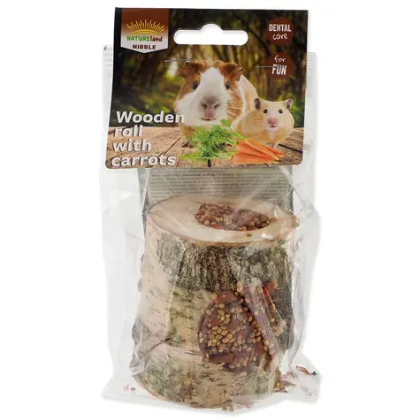 Nature Land Válec Nibble s mrkví dřevěný 150g