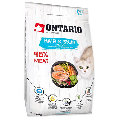 Ontario Cat Hair & Skin 400g / Granule pro dospělé kočky