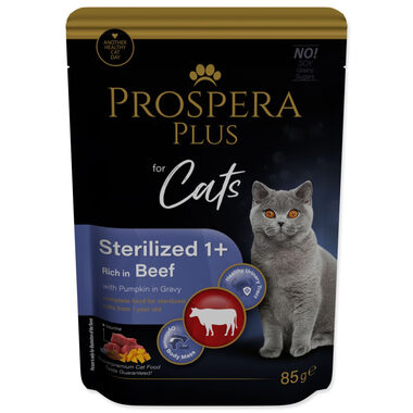 Prospera Plus Cat Sterilised 1+ Kapsička hovězí a dýně 85g
