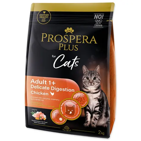 Prospera Plus Adult 1+ Chicken Delicate Digestion 2kg / Granule pro dospělé kočky