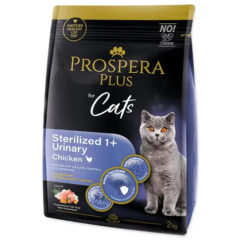 Prospera Plus Sterilized 1+ Chicken Urinary 2kg / Granule pro dospělé kočky