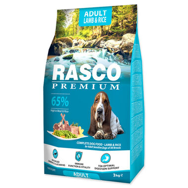 Rasco Premium Adult jehněčí s rýží 3kg / Granule pro dospělé psy 
